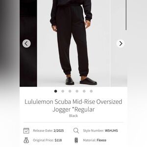 lululemon oversized scuba mid rise jogger